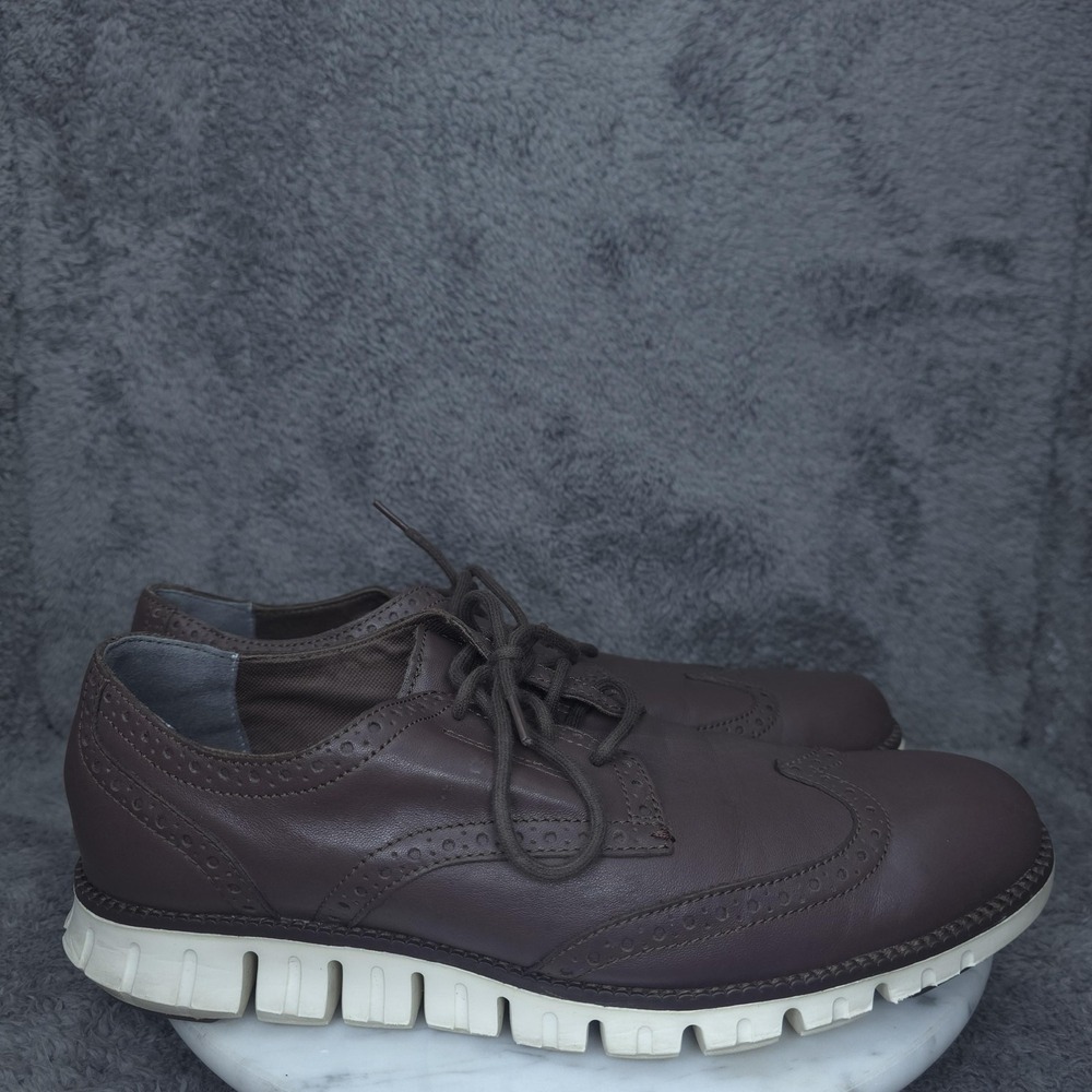 Cole Haan Zerogrand Shoes Mens Size 8M Brown Leather Wingtip Oxford Dress